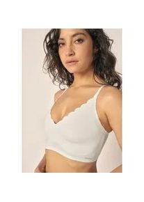 Bustier Skiny "Micro Essentials", Damen, Gr. 36, N-Gr, wei&szlig;, Obermaterial: 72% Polyamid, 28% Elasthan, unifarben, Basic, k&ouml;rpernah, BHs Bustier, herausnehmbare Pads, nahtlos, V-Ausschnitt, ohne B&uuml;gel