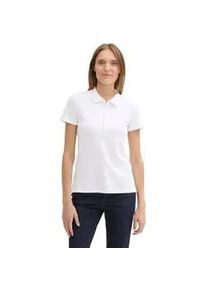 Poloshirt Tom Tailor, Damen, Gr. L (40), wei&szlig;, Jersey, Obermaterial: 95% Baumwolle, 5% Elasthan, Shirts