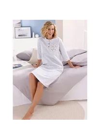 w&auml;schepur Nachthemd W&Auml;SCHEPUR "Nachthemd", Damen, Gr. 52/54, Normalgr&ouml;&szlig;en, grau (steingrau, gestreift), 100% Baumwolle, gemustert, gestreift, Kleider Nachthemd