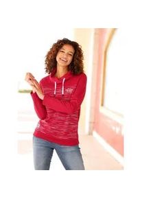 Langarmshirt Casual Looks "Shirt", Damen, Gr. 42, rot (rot, bedruckt), 50% Baumwolle, 50% Polyester, gemustert, mehrfarbig, Shirts Langarmshirt