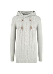 Strickjacke oxmo "Strickpullover OXCable", Damen, Gr. XL, grau (mid grau), Obermaterial: 100% Polyacryl PAN., Pullover Strickjacke