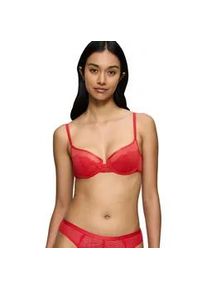 Balconette-BH Triumph "Delightful Spotlight", Damen, Gr. 75, Cup F, rot (rouge), Spitze, Obermaterial: 84% Polyamid, 16% Elasthan, unifarben, BHs Balconette-BH, mit graphischer Spitze