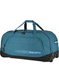 Weichgep&auml;ck-Trolley Travelite "KICK OFF, verschiedene Gr&ouml;&szlig;en und Farben", Gr. B/H/T: 77cm x 41cm x 38cm 120 l, blau (petrol), Polyester, unifarben, Koffer, Reisetasche Reisegep&auml;ck Reisekoffer Trolley Freizeittasche