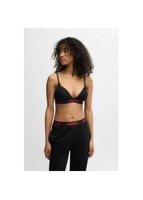 Triangel-BH HUGO UNDERWEAR "TRIANGLE SPORTY LOGO", Damen, Gr. XS, N-Gr, schwarz (schwarz 001), Jersey, Obermaterial: 93% Baumwolle, 7% Elasthan, Basic, BHs Triangel-BH, elastisch