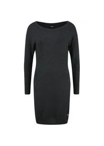 Strickkleid oxmo "Strickkleid OXElla", Damen, Gr. XL, N-Gr, grau (dar grau m), Obermaterial: 70% Viskose CV. 30% Nylon NY., Kleider Strickkleid