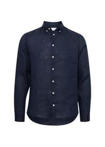 Langarmhemd Casual Friday "Langarmhemd CFAnton", Herren, Gr. M, N-Gr, blau (navy blazer), Obermaterial: 100% Leinen LI., Hemden