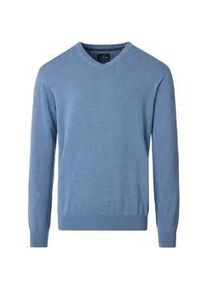 Strickpullover Casamoda "Casamoda Pullover uni", Damen, Gr. XL, blau (wei&szlig;blau), 100% Baumwolle, Pullover Strickpullover