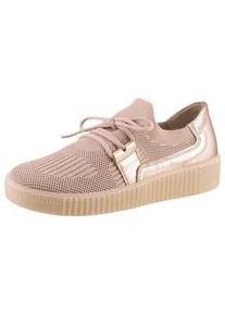 Slip-On Sneaker Gabor, Damen, Gr. 39, rosa (altrosa), Textil, Ziegenleder, metallic, Schuhe, Slipper, Schlupfschuh, Plateausneaker mit Best Fitting-Ausstattung