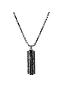 Kette mit Anh&auml;nger Firetti "Schmuck Geschenk Edelstahl Halsschmuck Halskette Venezianerkette Holz", silber (altsilberfarben), Halsketten, Damen, Edelstahl, L: 60