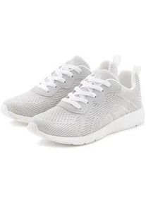 Sneaker Lascana, Damen, Gr. 40, grau (hellgrau, wei&szlig;), Obermaterial: 100% Textilmaterial. Decksohle: 100% Textilmaterial. Futter: 100% Textilmaterial. Laufsohle: 100% Synthetik, mehrfarbig, Basic, Schuhe Sneaker, mit herausnehmbarer Innensohle, Freizeitschuh, Halbschuh VEGAN