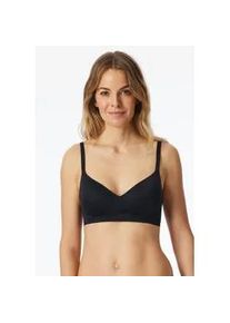 Soft-BH Schiesser "Unique Micro", Damen, Gr. 75, Cup B, schwarz (000, schwarz), Single Jersey, Obermaterial: 70% Polyamid, 30% Elasthan, unifarben, bequem, BHs Soft-BH, mit Schale, verstellbare Tr&auml;ger, elastische Wirkware