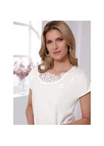 Rundhalsshirt Classic Basics "Shirt", Damen, Gr. 48, beige (ecru), 100% Baumwolle, unifarben, Rundhals, Shirts Rundhalsshirt