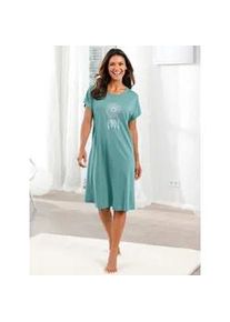 w&auml;schepur Sleepshirt W&Auml;SCHEPUR "Sleepshirts", Damen, Gr. 44/46, Normalgr&ouml;&szlig;en, gr&uuml;n (salbei, ecru, salbei, bedruckt), 50% Baumwolle, 50% Modal, bedruckt, gemustert, mehrfarbig, Kleider Sleepshirt