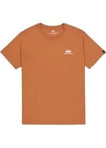 T-Shirt Alpha Industries "Basic T-Shirt SL", Damen, Gr. L, braun (hazel braun), Obermaterial: 100% Baumwolle, Shirts T-Shirt