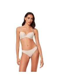 Balconette-BH Triumph "Pure Micro", Damen, Gr. 65, Cup C, beige (cameo beige), Single Jersey, Obermaterial: 47% Polyamid, 36% Polyester, 17% Elasthan, clean, unifarben, Basic, BHs Balconette-BH, nahezu unsichtbar, geformte Cups, Microfaser, wattiert