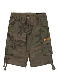 Shorts Alpha Industries "Jet Short Camo", Herren, Gr. 30, Normalgr&ouml;&szlig;en, gr&uuml;n (schwarz olive camo), Obermaterial: 100% Baumwolle; Futter: 100% Baumwolle, Hosen Shorts