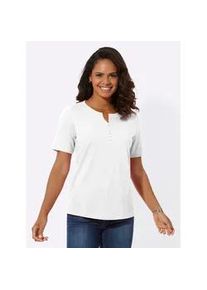 Rundhalsshirt Casual Looks "Shirt", Damen, Gr. 38, wei&szlig;, 100% Baumwolle, unifarben, Rundhals, Shirts Rundhalsshirt