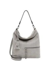 Beuteltasche Tamaris "Beutel TAS Nele", Damen, Gr. B/H/T: 37cm x 33cm x 14cm 0, grau (lightgrau 810), Polyurethan, Taschen Beuteltasche