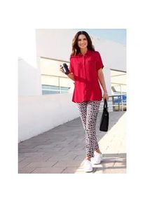 Longbluse Inspirationen, Damen, Gr. 54, rot, 100% Viskose, unifarben, Blusen Longbluse