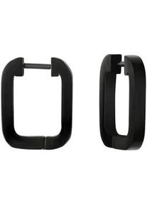 Paar Creolen Vivance "Edelstahl PVD schwarz", Damen, Gr. one-size, Edelstahl, schwarz, Ohrringe