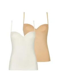 BH-Hemd Nina von C. "2er Pack BH Hemdchen Secret", Damen, Gr. 80, Cup B, bunt (caramel champagner), Obermaterial: 95% Polyamid PA. 5% Elasthan EL., BHs BH-Hemd