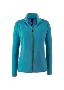Fleecejacke DEPROC ACTIVE "DECORAH III WOMEN", Damen, Gr. 36/38 (M), blau, 100% Polyester, tailliert, gerader Abschluss, Jacken Fleecejacke, weiche Fleecejacke in traditioneller Optik