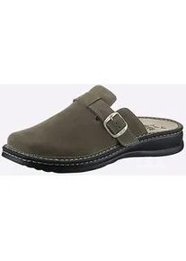 Clog MUBB, Herren, Gr. 42, gr&uuml;n (oliv), Leder, Rindsleder, Veloursleder, Basic, Schuhe Clog