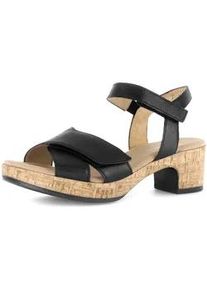Sandalette Gabor "KRETA", Damen, Gr. 42, schwarz, Kalbsleder, unifarben, Schuhe Sandalette, Blockabsatz, Sommerschuh, Sandale in Bequemweite G (= weit)