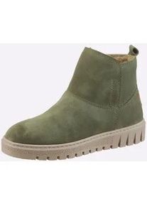 Stiefelette Casual Looks, Damen, Gr. 37, gr&uuml;n (oliv), Glattleder, Veloursleder, Schuhe Stiefelette