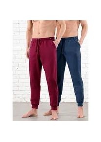w&auml;schepur Schlafhose W&Auml;SCHEPUR, Herren, Gr. 52/54, Normalgr&ouml;&szlig;en, bunt (marine, dunkelrot), 100% Baumwolle, unifarben, Hosen Schlafhose