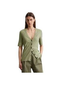 Marc O'Polo T-Shirt MARC O'POLO "aus softem Modal-Organic-Cotton-Mix", Damen, Gr. S, smooth sage, Obermaterial: 50% Modal, 50% Baumwolle, unifarben, Basic, slim fit, V-Ausschnitt, Shirts T-Shirt