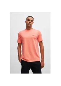 Rundhalsshirt BOSS Green "Tee", Damen, Gr. 3XL, open rot649, Single Jersey, Obermaterial: 95% Baumwolle, 5% Elasthan, unifarben, regular fit h&uuml;ftlang, Rundhals, eng eingefasste Kante, Shirts Rundhalsshirt, mit gummiertem Kontrast-Logo