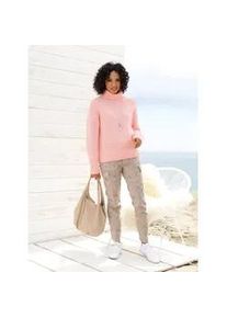 Strickpullover Heine "Pullover", Damen, Gr. 40, rosa (altrosa), 46% Polyester, 25% Viskose, 16% Polyamid, 13% Wolle, unifarben, Pullover Strickpullover