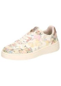 Sneaker Mustang SHOES, Damen, Gr. 38, bunt, Lederimitat, gebl&uuml;mt, Schuhe Sneaker, Pride Sneaker, Schn&uuml;rschuh mit bunten Metallic-Bes&auml;tzen