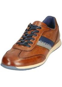Sneaker Bugatti, Herren, Gr. 46, braun (cognac used), Leder, Schuhe Sneaker, Businessschuh, Halbschuh, Schn&uuml;rschuh mit Kontrast-Streifen