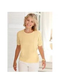 Rundhalspullover Classic Basics "Pullover", Damen, Gr. 54, gelb (vanille), 100% Polyacryl, unifarben, Pullover Rundhalspullover