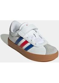 Sneaker Adidas SPORTSWEAR "VL COURT 3.0 KIDS", M&auml;dchen, Gr. 34, wei&szlig; (cloud wei&szlig;, royal blau, better scarlet), Leder, Synthetik, Schuhe Sneaker, mit Klettverschluss, f&uuml;r Kinder & Jugendliche
