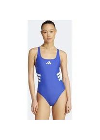 Badeanzug Adidas PERFORMANCE "3-STREIFEN U-BACK", Damen, Gr. 40, N-Gr, blau (semi lucid blau, wei&szlig;), Obermaterial: 78% Polyamid, 22% Elasthan, Badeanz&uuml;ge Badeanzug
