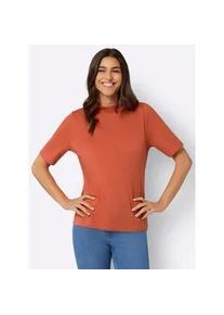 Kurzarmshirt Classic Basics "Kurzarm-Shirt", Damen, Gr. 52, orange (terra), 100% Baumwolle, unifarben, Shirts
