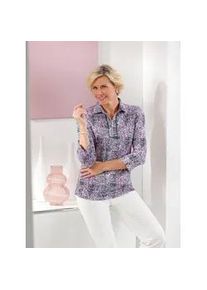 Classic Dog Poloshirt CLASSIC "Poloshirt", Damen, Gr. 44, lila (orchidee, ecru, bedruckt), 95% Viskose, 5% Elasthan, gemustert, mehrfarbig, Shirts