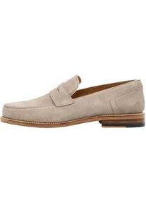 Loafer Henry Stevens "Haywood PL Businessschuh", Herren, Gr. 41, beige, Kalbsvelours, Schuhe Loafer, Herren Halbschuhe Leder handgefertigt, Anzugschuhe Slipper