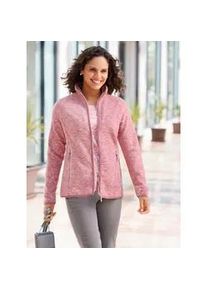 Fleecejacke Casual Looks, Damen, Gr. 46, rosa (hortensie, rosenholz, bedruckt), 100% Polyester, meliert, Jacken Fleecejacke