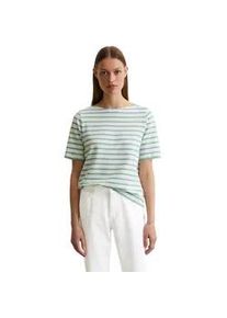 Marc O'Polo T-Shirt MARC O'POLO, Damen, Gr. S, multi, pure teal, Jersey, Obermaterial: 100% Baumwolle, U-Boot-Ausschnitt, Shirts T-Shirt, geringelt, U-Boot-Ausschnitt, gerade schnitten