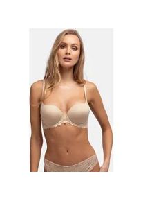 Push-up-BH Dorina "Claire", Damen, Gr. 75, Cup D, beige (natur), Spitze, Obermaterial: 84% Polyamid, 16% Elasthan, unifarben, BHs Push-up-BH, f&uuml;r maximales Volumen, extra dicke Kissen, 3/4 Cup