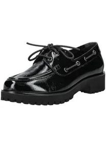 Mokassin Paul Green "Paul Green Halbschuhe Leder", Damen, Gr. 42, schwarz (schwarz lack), Leder, Schuhe Mokassin
