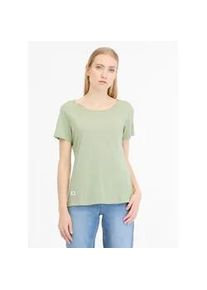 T-Shirt Ragwear "MINTTA", Damen, Gr. XXL, gr&uuml;n (dusty olive), Jersey, Obermaterial: 50% Baumwolle, 50% Polyester, unifarben, regular fit h&uuml;ftbedeckend, Rundhals, Shirts T-Shirt, weiche Jerseyqualit&auml;t