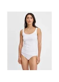 Tanktop Calida "Essential Cotton", Damen, Gr. S (40/42), wei&szlig;, Single Jersey, Obermaterial: 95% Baumwolle, 5% Elasthan, figurbetont h&uuml;ftlang, Rundhals, Tops Tanktop, Baumwoll-Mix, Single Jersey, elastisch, Rundhalsausschnitt