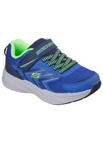 Sneaker Skechers "MICROSPEC TREAD", Damen, Gr. 34, blau (blau, navy), Lederimitat, Textil, kontrastfarbene Details, Schuhe Sneaker, Freizeitschuh mit Klettverschluss, Gr&ouml;&szlig;enschablone zum Download