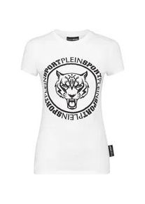T-Shirt Plein Sport "T-Shirt Slim Fit", Damen, Gr. XS, wei&szlig; (01, wei&szlig;), Obermaterial: 100% Baumwolle, Shirts T-Shirt