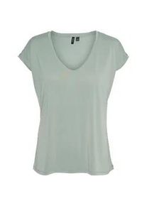 V&eacute;ro Moda V-Shirt VERO MODA "VMFILLI SS V-NECK TEE GA NOOS", Damen, Gr. L, grau (gray mist), Jersey, Obermaterial: 70% Modal, 30% Polyester, unifarben, relaxed fit normal, V-Ausschnitt, Shirts, Materialmix, relaxed fit